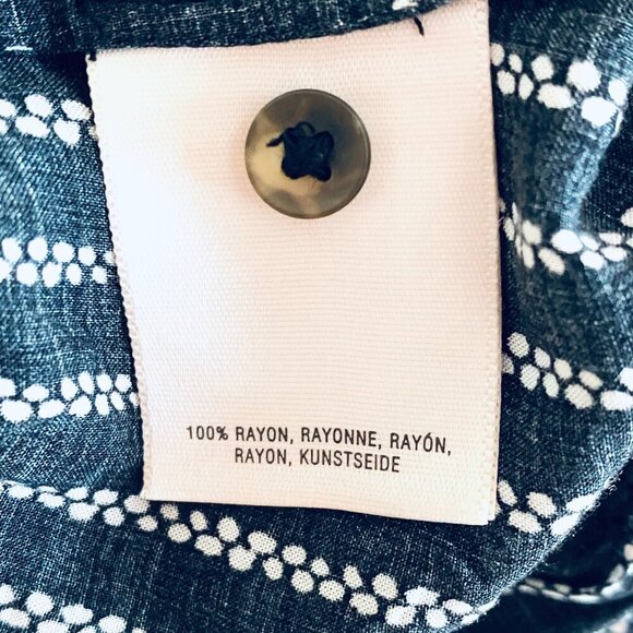 Anthropologie Maeve Calia black & white tunic top Womens 2 petite feminine flowy - Picture 11 of 13